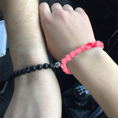 Pulseras Duo Pareja Piedra Iman Eterno Dije Personalizable