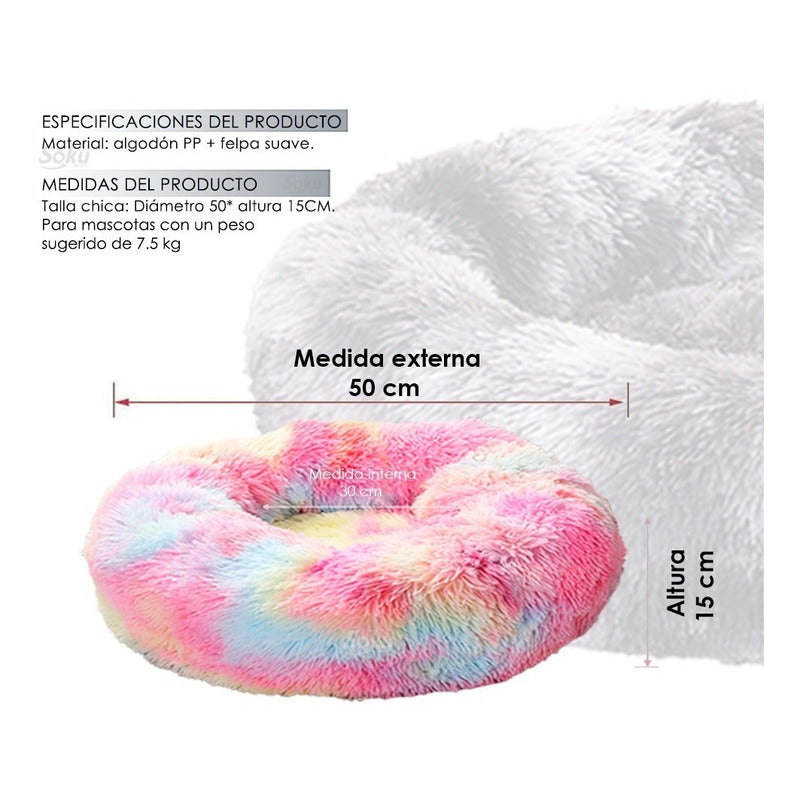 Cama Perro Cojin Puff Gato Anti Estres Extra Suave Mascota