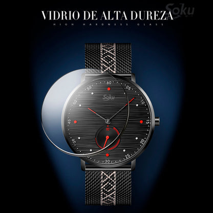 Reloj Acero Malla Inoxidable Cronometro Real Contra Agua Sk