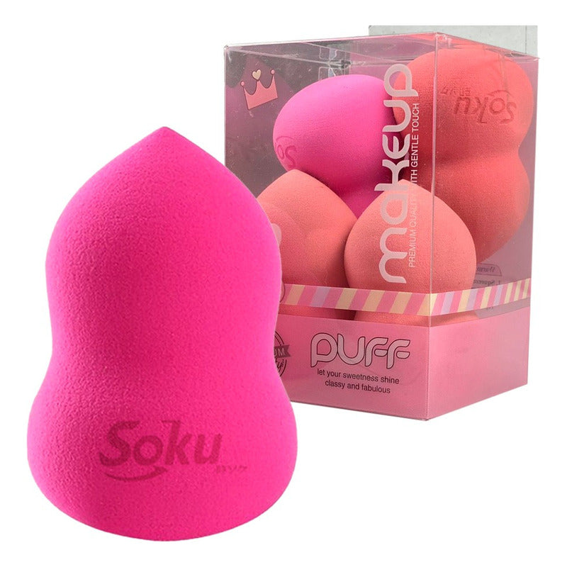 Set 4 Esponjas Maquillaje Humedo Seco Foam Recargas Soku