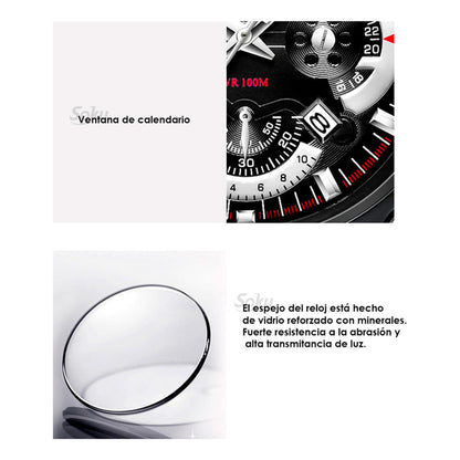 Reloj Acero Inoxidable Fechador Anti Rayaduras Waterproof Cx