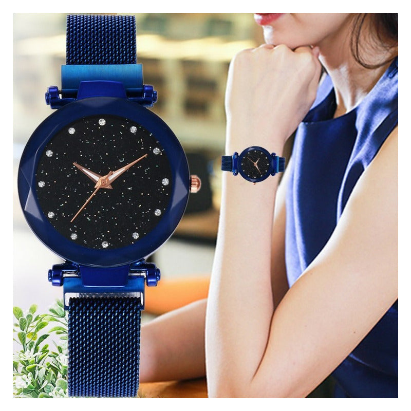 5 Relojes Mayoreo Iman Mujer Metal Dama Magneto Brillantes