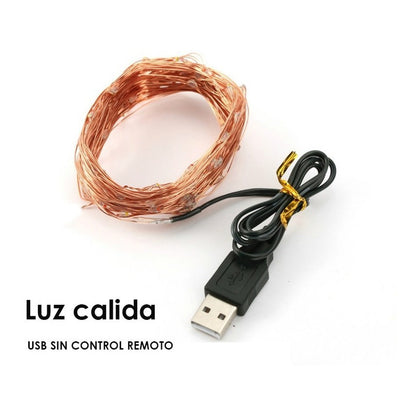 Serie Luces Decorativas Alambre Led 10m 100 Led Usb