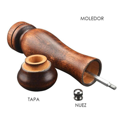 Molino Madera Pimienta Sal Ergonomico Extra Firme 8in