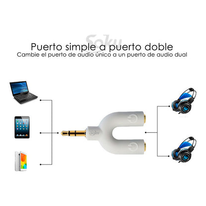Soku Mini Adaptador Divisor Audio Microfono Bocinas Calidad