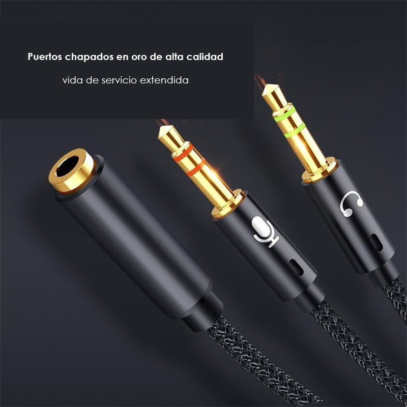Cable Divisor De Audio 3.5 Mm Para Micrófono Y Audifonos