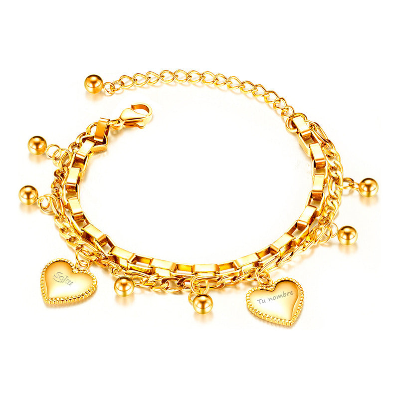 Soku Pulsera Personalizada Cadena Acero Inoxidable Dura Vida