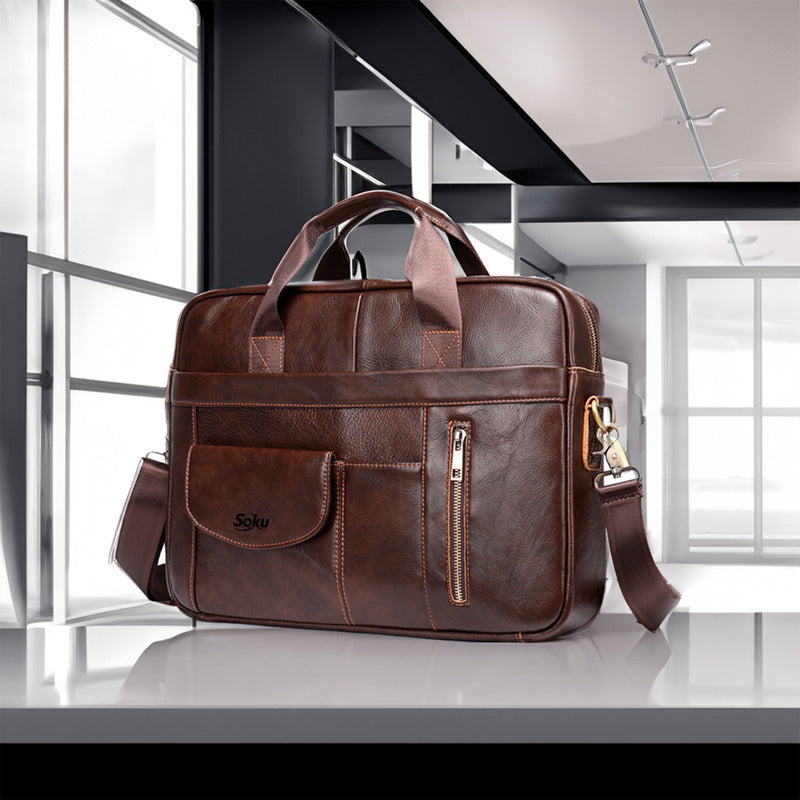 Portafolio Para Mac Laptop Pro Piel Genuina Calidad Soku