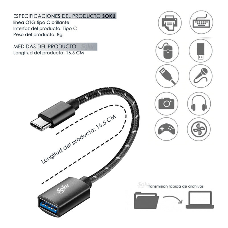 Cable Adaptador Otg Tipo C 3.1 Para Celular / Mac 10gbps