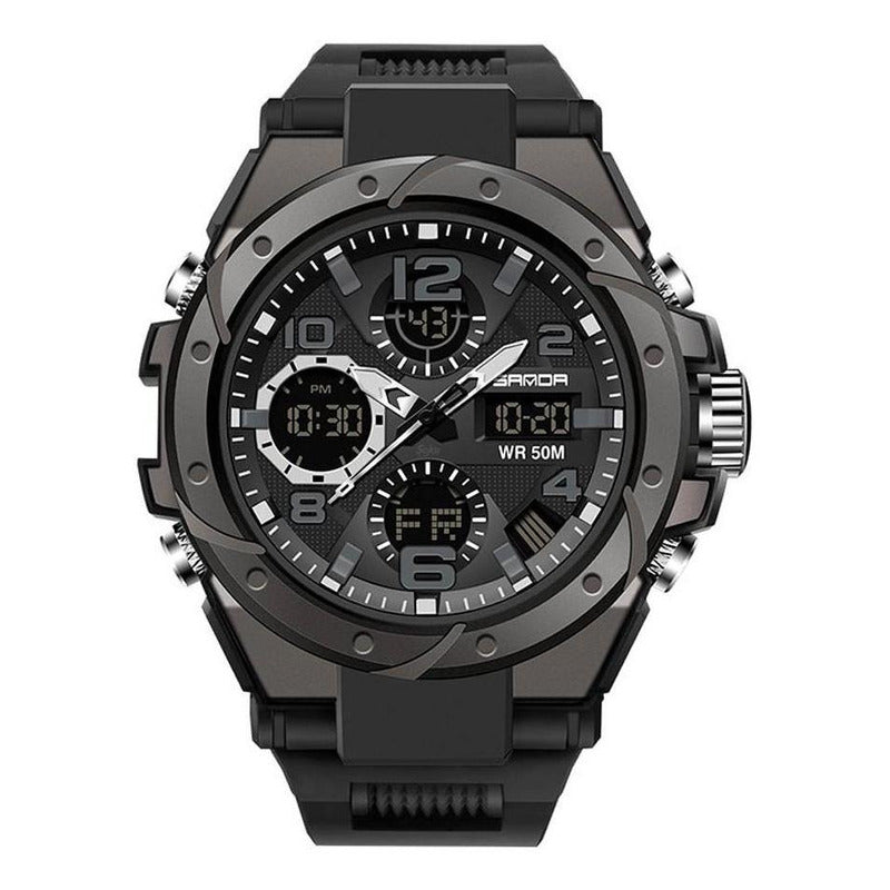 Reloj Dual Digital Led Militar Uso Rudo Contra Agua 5 Bar Sd