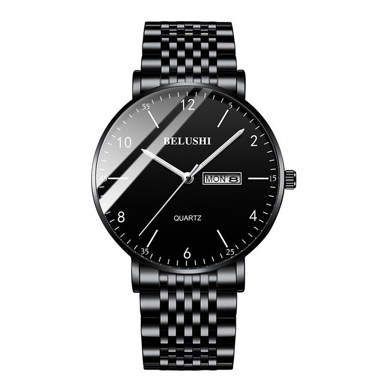 Reloj Hombre Inoxidable Fluorecente Resistente Agua 3 Bar Bs