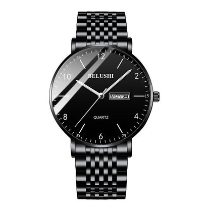 Reloj Hombre Inoxidable Fluorecente Resistente Agua 3 Bar Bs