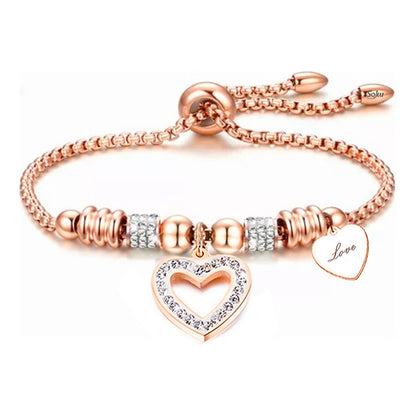 Soku Pulsera Personalizada Inoxidable Zirconias Corazon