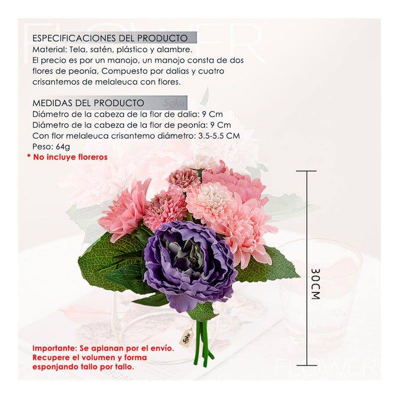 Soku Ramo Flores Decoracion Quinceñera Boda Centro De Mesa