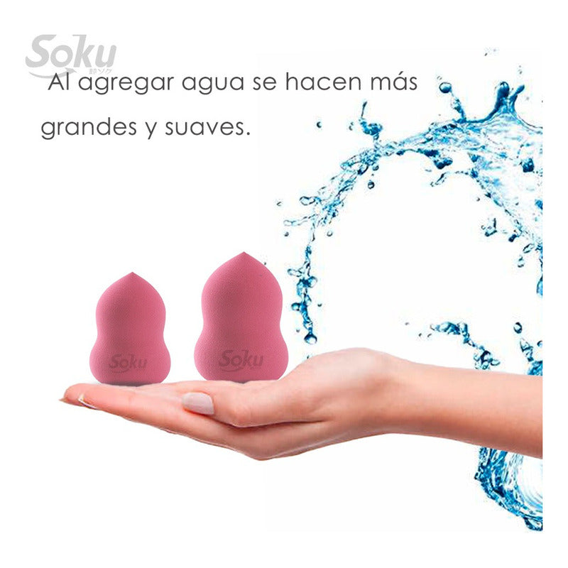Soku Esponja Maquillaje Humedo Seco Foam Estuche Viaje