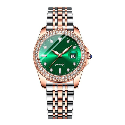 Reloj Acero Inoxidable Brillantes Esfera Fechador Cx