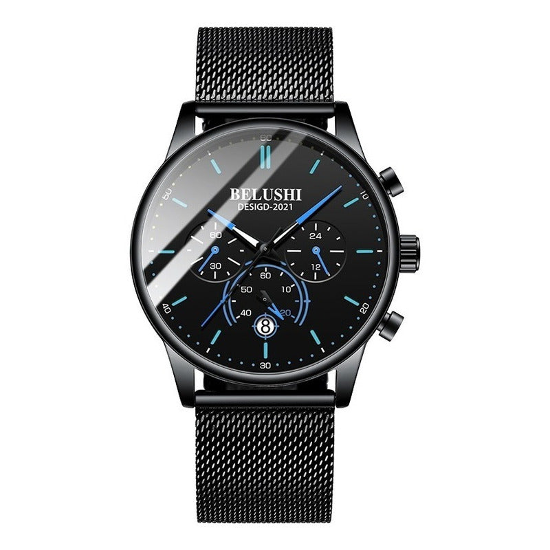 Reloj Hombre Acero Inoxidable Cronógrafo Real Fluorecente Bs