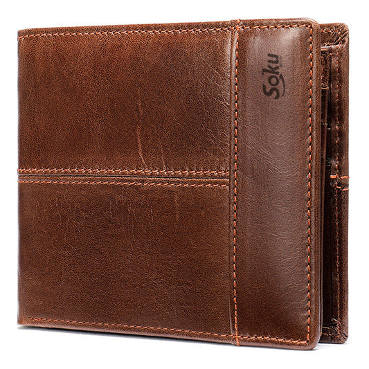 Soku Cartera Premium Billetera Cierre Monedero Piel Genuina