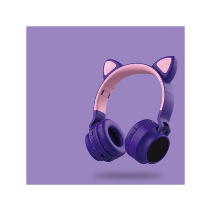 Audifonos Gamer Inhalambricos Led Auriculares Gato Micro Sd
