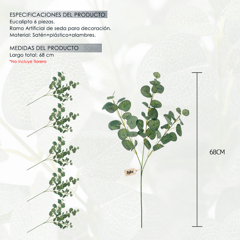 Soku Ramo Plantas Decorativas Casa Oficina Spa Eucalipto