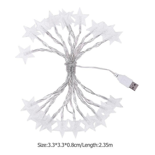 3x Usb Serie Luces Estrella Bodas Eventos Fiesta 20 Leds 3m