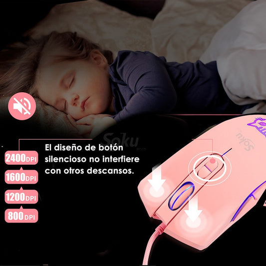 Soku Raton Mouse Top Led 6d Gamer Dpi Ajustable Kawaii