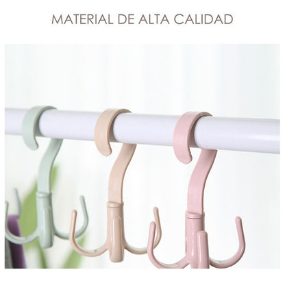 Ganchos Perchero Giratorio 360° Organizador De Ropa