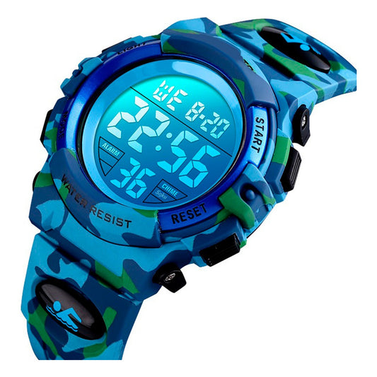 Reloj Niños Deportivo Led Contra Agua Camuflaje Militar Nado