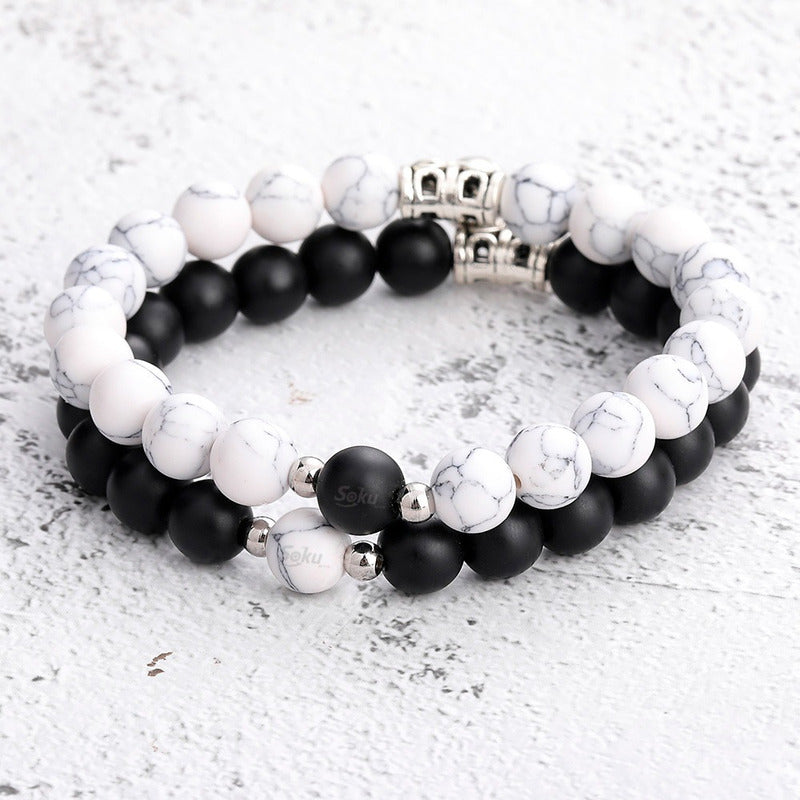 Pulseras Duo Pareja Piedra Iman Eterno Dije Personalizable