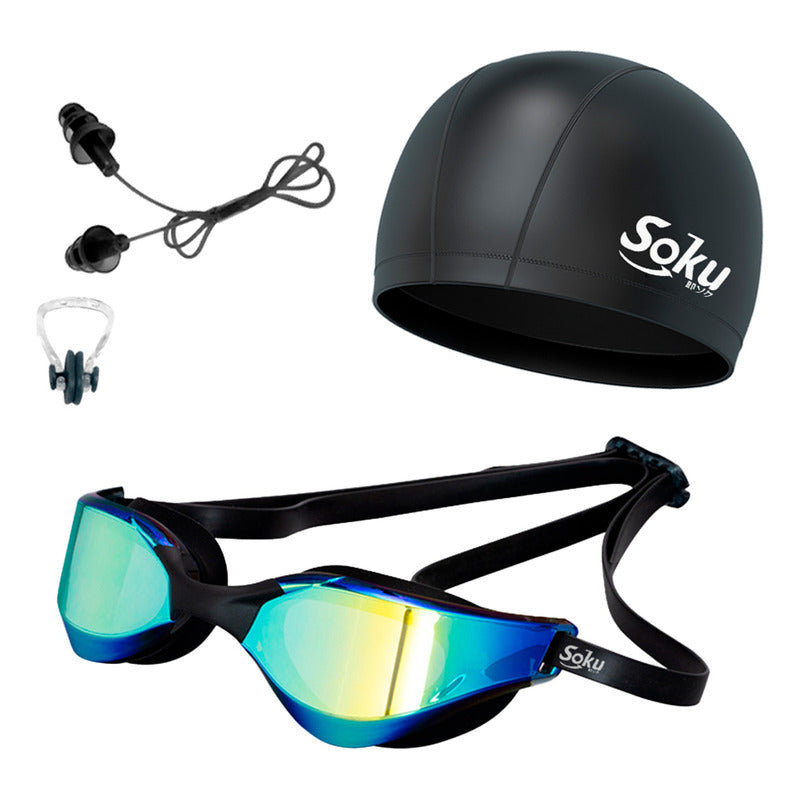 Kit Natación Profesional Gafas Polarizado Gorra Mujer Hombre