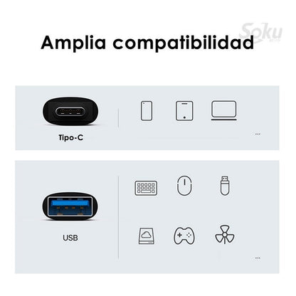 Soku Adaptador Otg Tipo C A Usb 3.1 Velocidad Real 10 Gbps