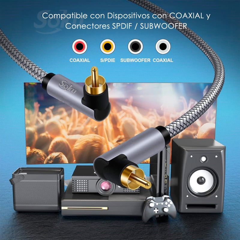 Soku Cable Audio Rca Spdif Macho A Macho Uso Rudo Hifi