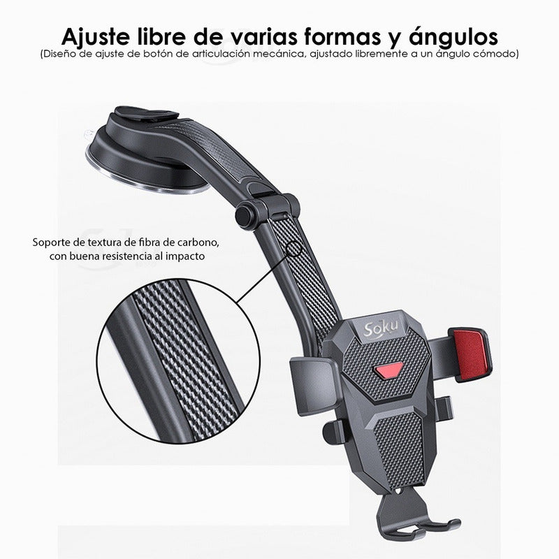 Soporte Brazo Firme Universal Porta Celular Auto 2 En 1