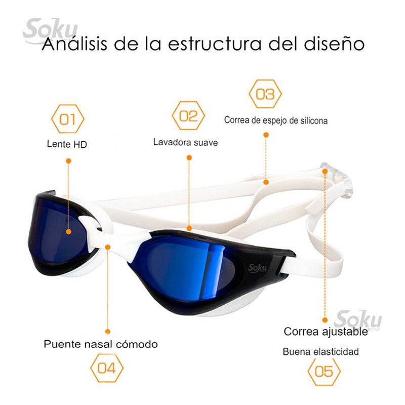 Kit Natación Profesional Gafas Polarizado Gorra Mujer Hombre