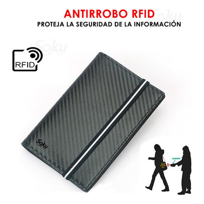 Cartera Billetera Viaje Pasaporte Piel Genuina Antirobo Rfid