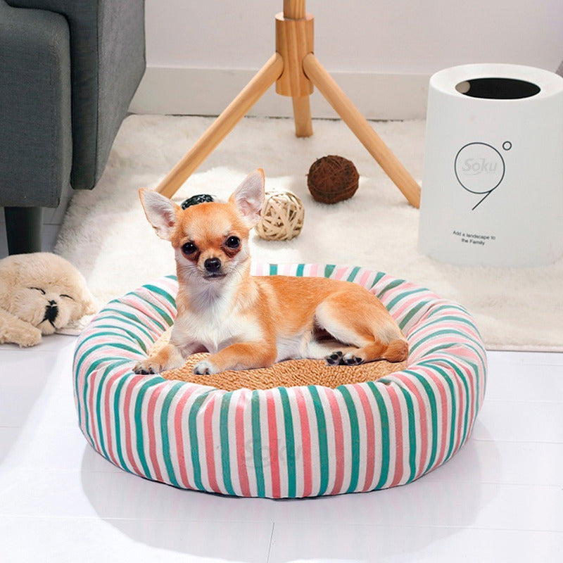 Cama Nido Perro Gato Firme Extra Suave Cojin Extraible Lino