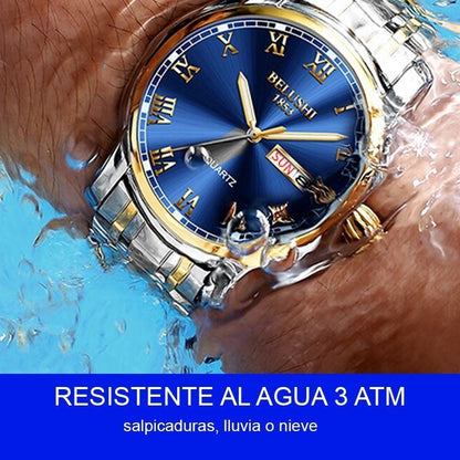 Reloj Hombre Acero Inoxidable Fluorecente Fechador Lujo Bs