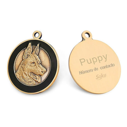 Placa Perro Gato Personalizada Identificación Razas Inoxida