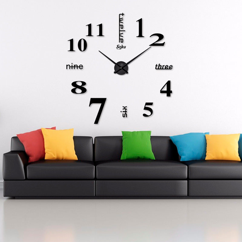 Soku Reloj De Pared 3d Sala Oficina Gigante Durable