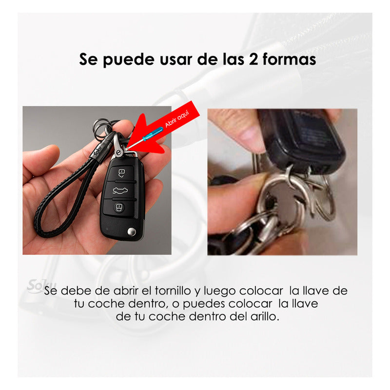 Llavero Gira Agarradera Piel Organizador Llaves Auto Regalo