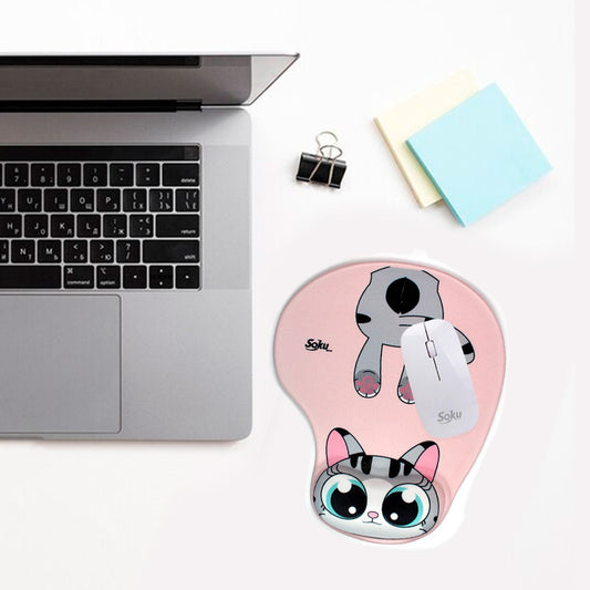 Tapete Para Raton De Gel Ergonomico Caricaturas Gatos Kawaii