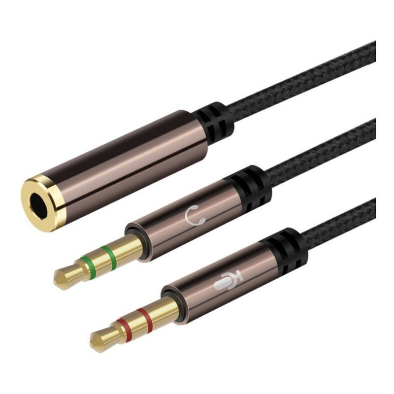 Cable Divisor De Audio 3.5 Mm Para Micrófono Y Audifonos