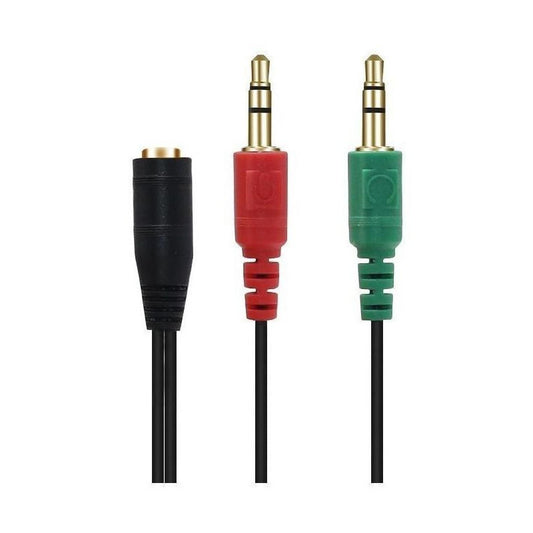 Cable Adaptador Auxilar 3.5 Microfono Audifono Hembra Macho