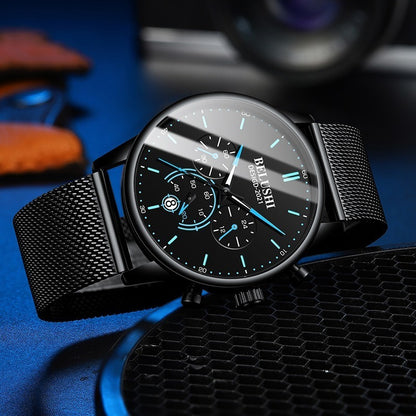 Reloj Hombre Acero Inoxidable Cronógrafo Real Fluorecente Bs