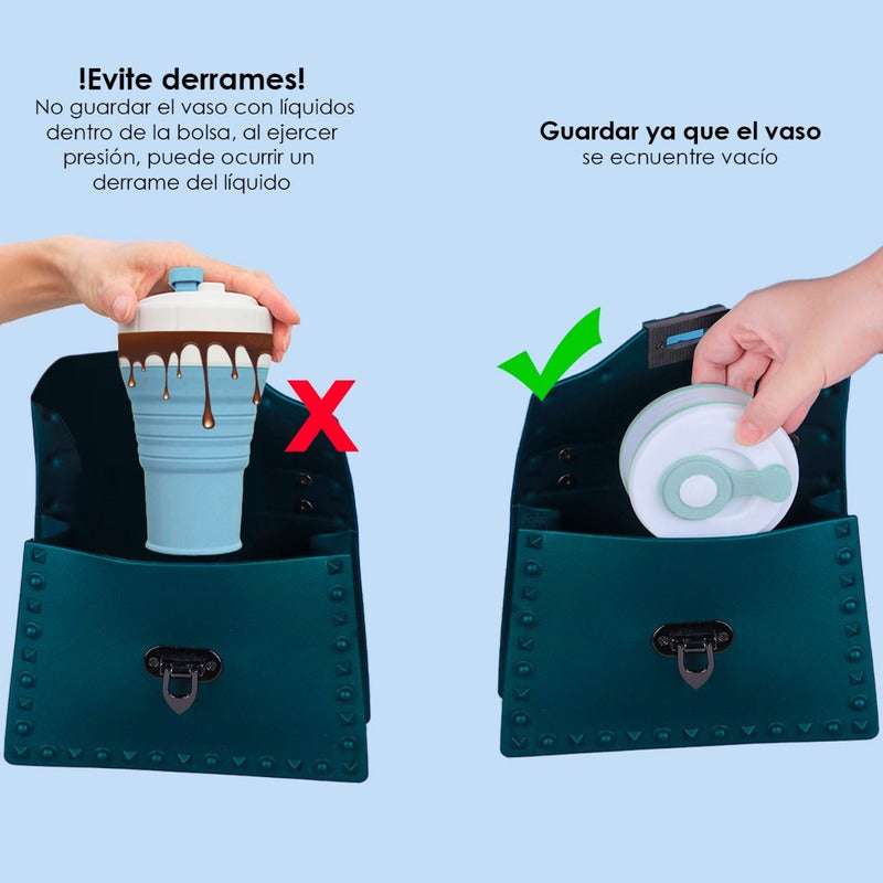 Vaso Termico Plegable Portable Cafe Hermetico Certificado