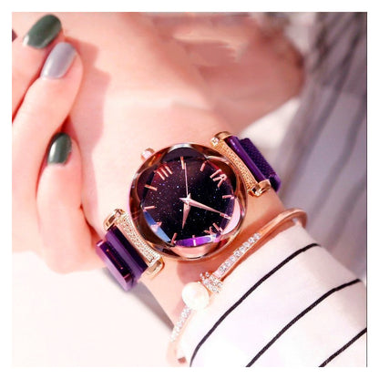 5 Relojes Mayoreo Iman Mujer Metal Dama Magneto Brillantes
