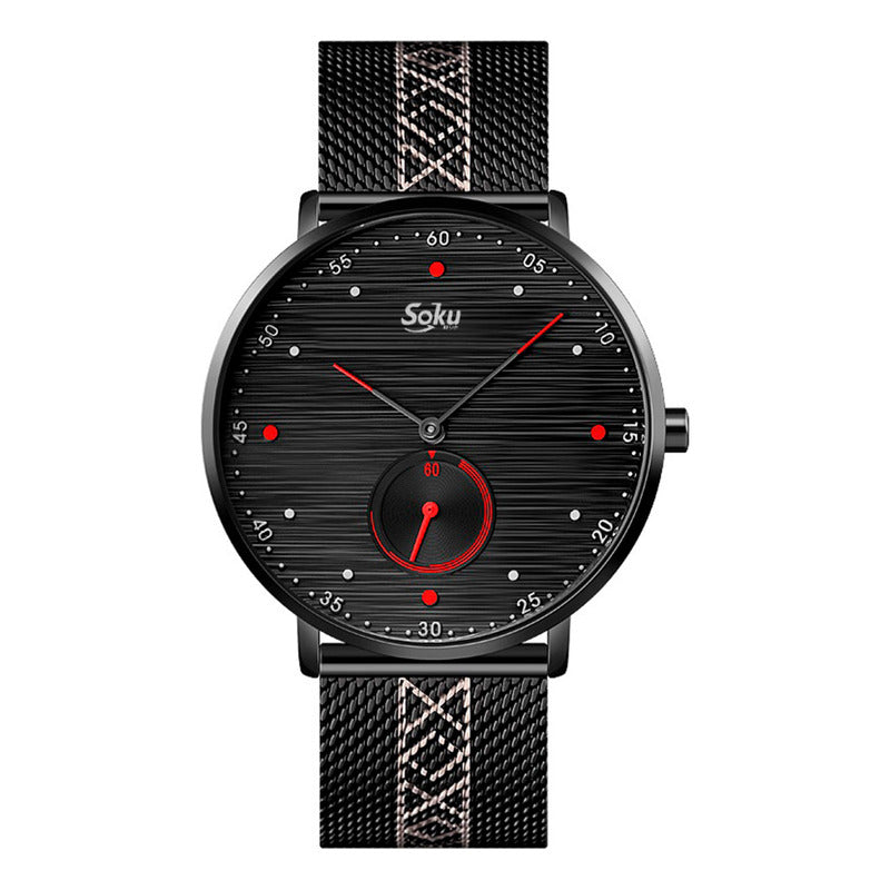 Reloj Acero Malla Inoxidable Cronometro Real Contra Agua Sk