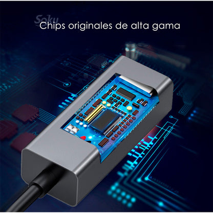 Adaptador Usb 3.0 Rj45 Ethernet Lan Red 1000 Mbps Velocidad