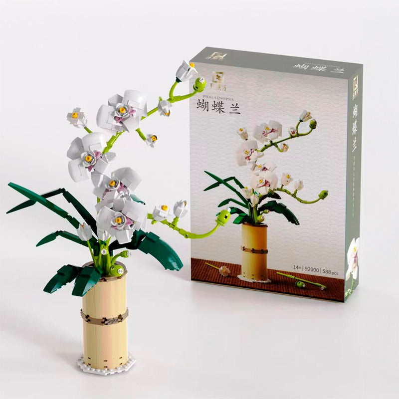 Soku Flores Orquideas Blancas Bloques Construcción Decora