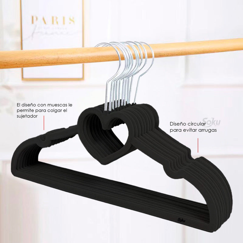 Soku 10 Ganchos Acero Terciopelo Organizador Closet Kawaii